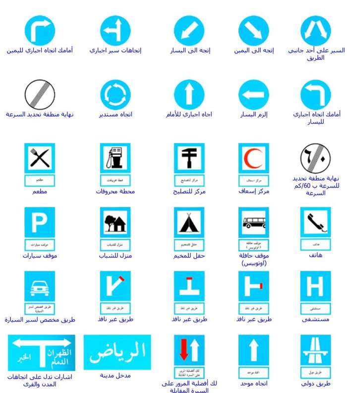 ابرز اشارات المرور في السعودية