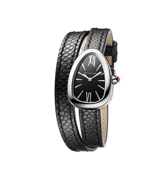 اكتشفي ساعة Serpenti الجديدة بالحزام المزدوج باللون الاسود