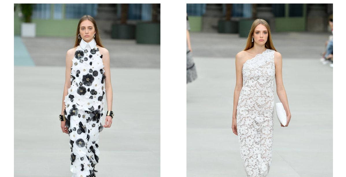 فساتين الدانتيل بقصة الكتف الواحد او الهالتر بقصة القميص الكلاسيكي