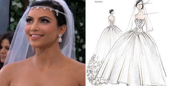 كيم كارداشيان ترتدي ثلاثة فساتين في زفافها