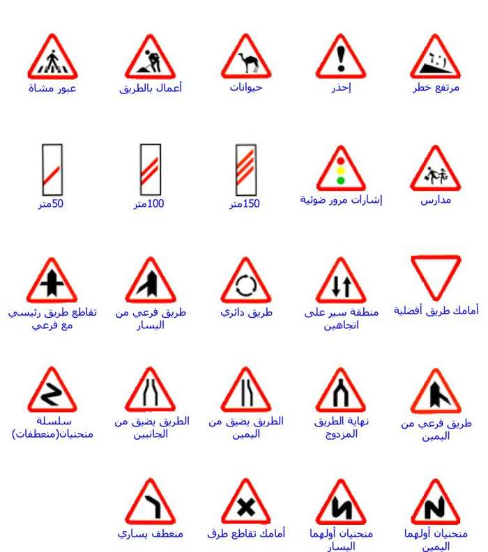 ابرز اشارات المرور في السعودية