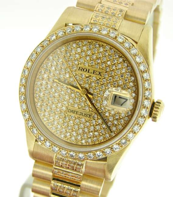 من أغلى ساعات رولكس، ساعة Rolex Datejust Ladies Yellow Gold Diamond Pave 