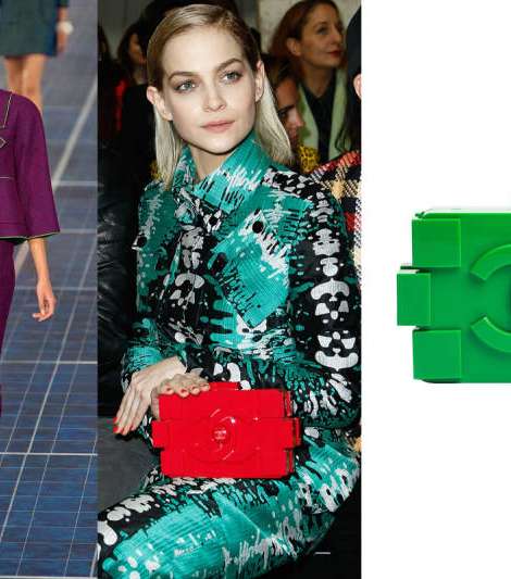 من موديلات الحقائب الرائجة في شتاء 2014، كلاتش Chanel الليغو
