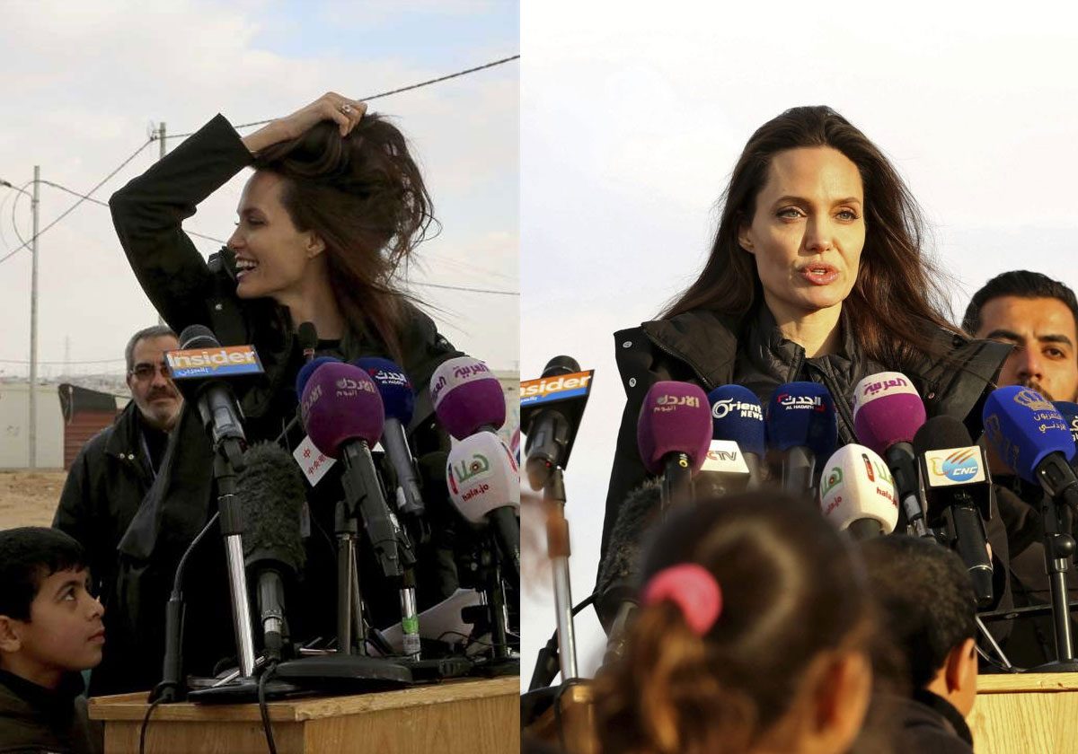 أنجلينا جولي تطل من الاردن في مهمة انسانية: شاهدي جمالها من دون مكياج!