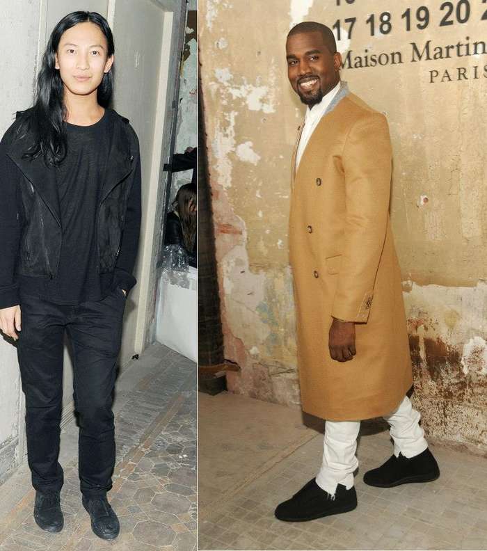 المصممان ألكسندر وانغ وكانيي ويست في حفل تعاون H&M و Maison Martin Margiela
