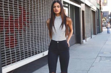 صور موديل بنطلون جينز مشقق من صيحات الموضة