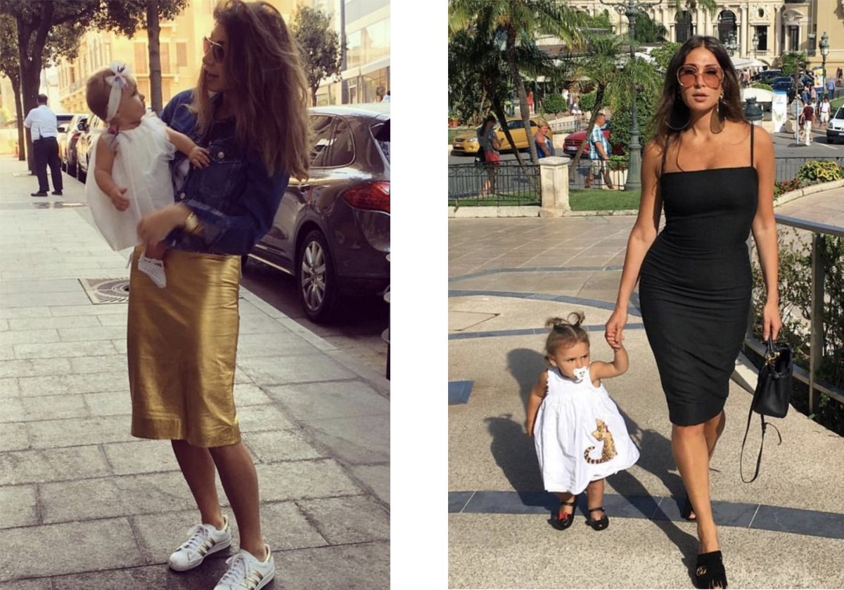 ديما صادق بالوان فستان وملابس تليق بالوان ملابس ابنتها