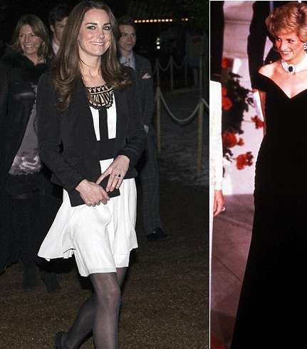 موضة المونوكروم تجمع كيت ميديلتون وليدي دايانا