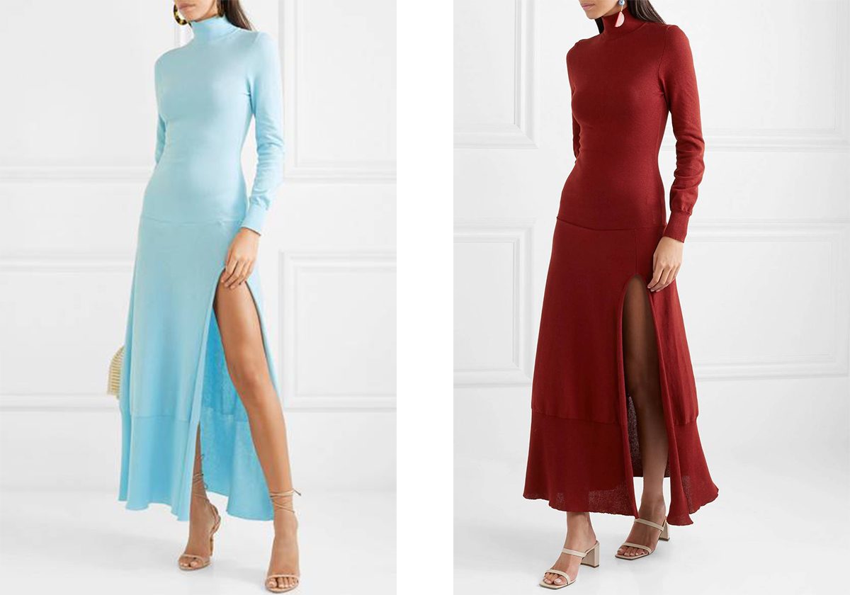 الفستان الصوفي مع الشق على الساق