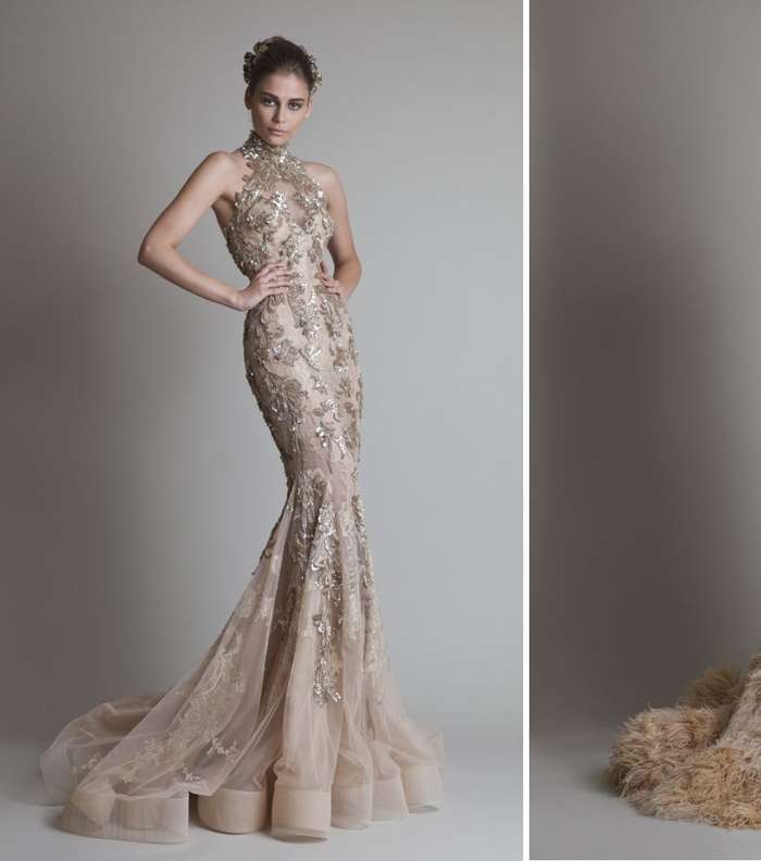 إليكِ أجمل الفساتين الفخمة باللون الذهبي من توقيع كريكور جابوتيان