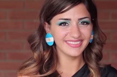 مكياج رياضي بألوان العلم الأرجنتيني