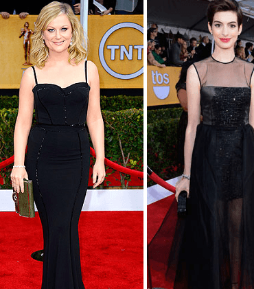 Array أناقة اللون الأسود بين آن هاثاواي و Amy Poehler