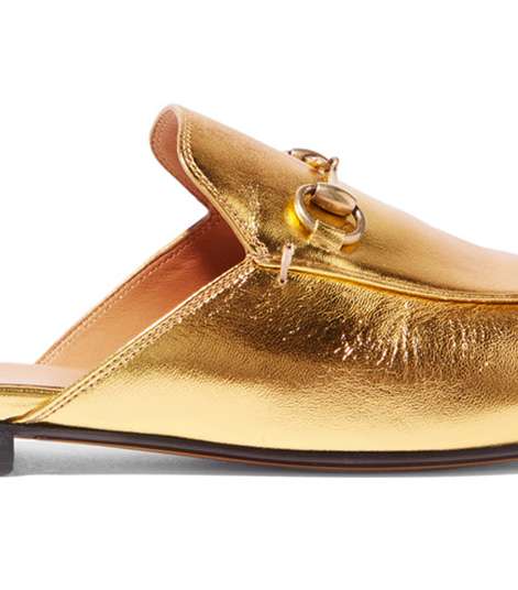من اجمل احذية Slippers من قوتشي حذاء  Princetown horsebi الميتاليكي