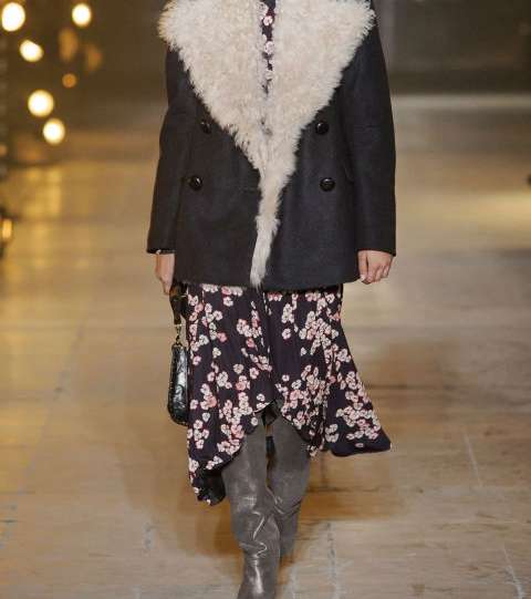 السترة الفضفاضة مع ياقة الفرو Shearling من Isabel Marant