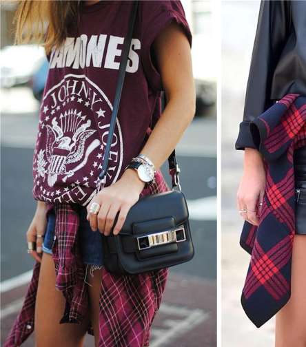 اربطي هذا الموسم، قميص الـ Tartan على خصرك