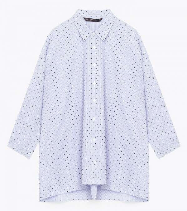 القميص المنقط بالاكمام الواسعة من القمصان التي تناسب اطلالة العمل