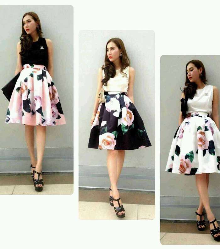 تنانير ميدي منفوشه مطبعة