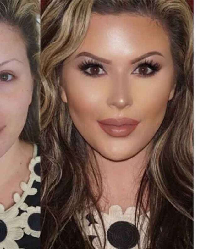 مكياج كونتور قبل وبعد