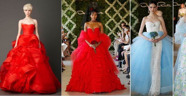 هل ترتدين فستان زفاف باللون الأحمر أو الأزرق؟