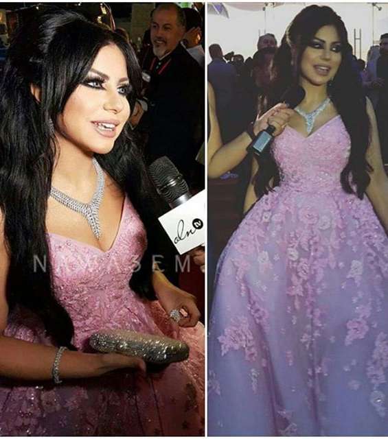 حليمة بولند بثوب زهري من توقيع زهير مراد