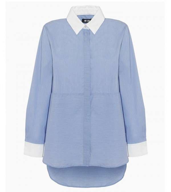 القميص مع الياقة البيضاء الكلاسيكية من الممصان التي تناسب اطلالة العمل