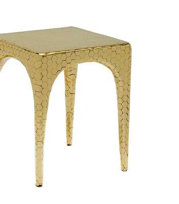 Honeycomb Side Table الذهبية اللون