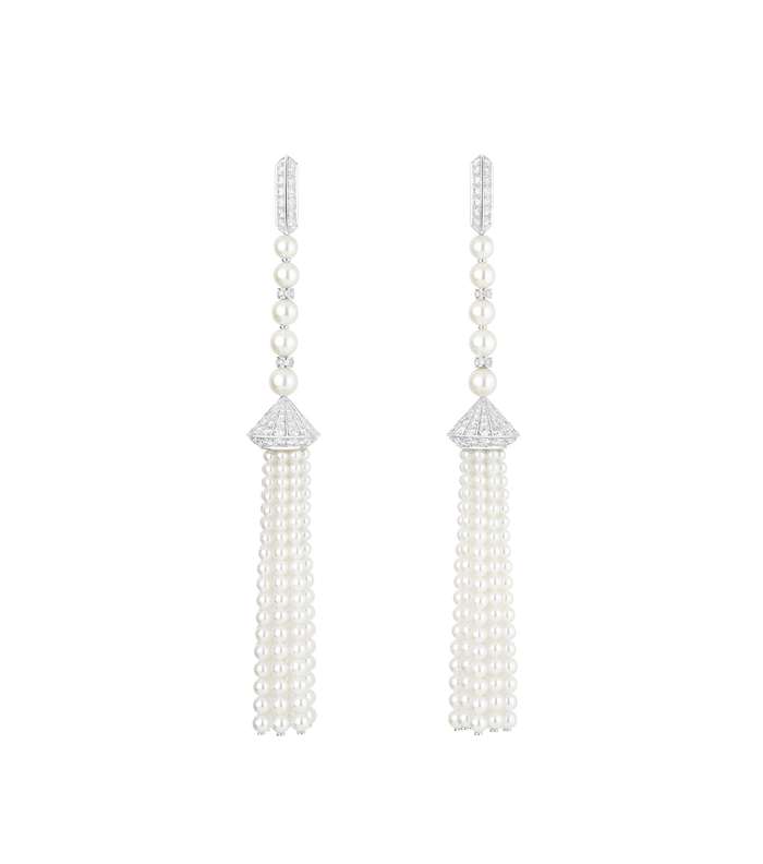 اليك اجمل اقراط Boucheron المزينة بالللالئ