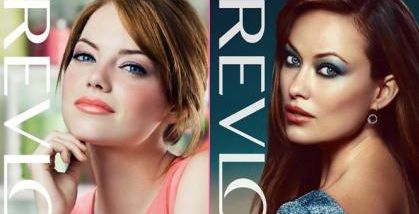 إعلان ماكياج ريفلون بوجه أوليفيا وايلد وإيما ستون