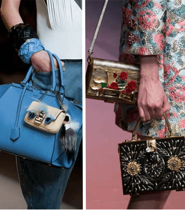 من عروض الازياء، لاحظنا موضة ارتداء حقيبتين في اطلالة واحدة