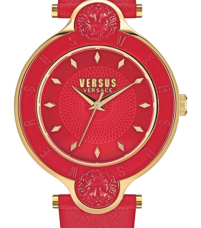 من اجمل موديلات الساعات ساعة Versus versace بحزام احمر