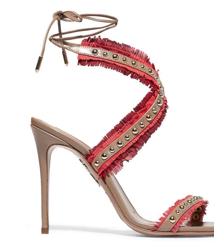 حذاء صندل مفتوح وبموضة الترايبيل لصيف 2016 من Aquazzura