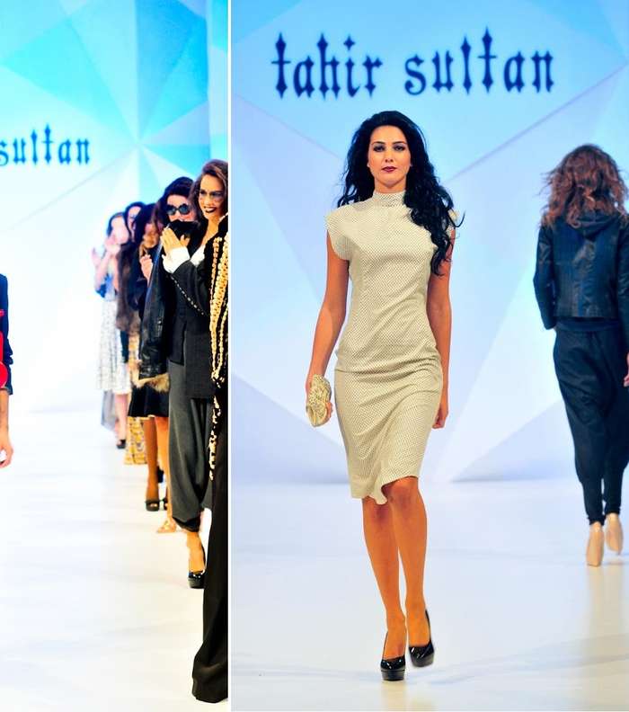 مصمم الأزياء Tahir Sultan خلال عرض أزيائه في Fashion Forward