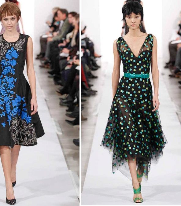 إليك أجمل موديلات الفساتين لشتاء 2015 من توقيع أوسكار دي لا رانتا