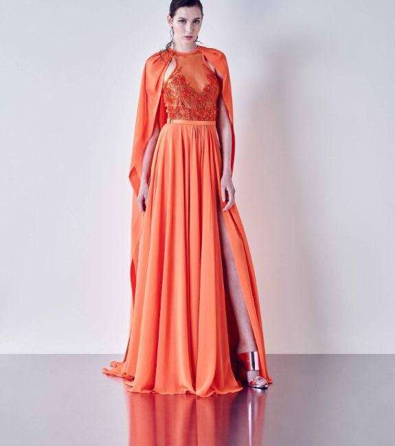 موضة الفستان مع المشلح على الاكتاف من مجموعة باسيل سودا لشتاء 2015