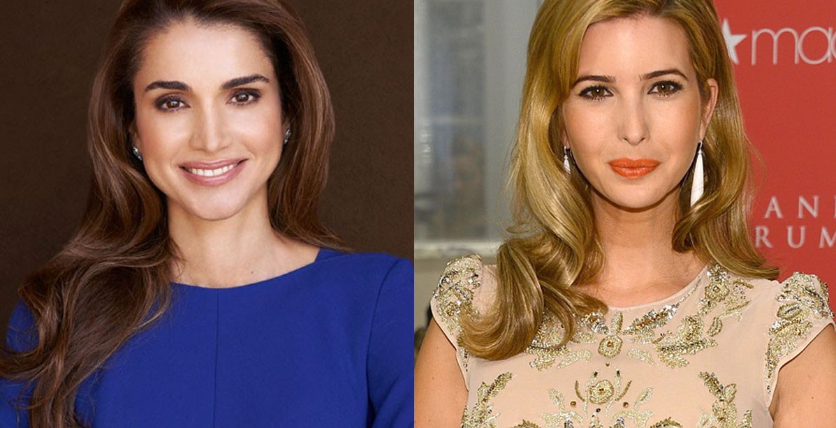 الملكة رانيا وايفانكا ترامب بالفستان نفسه