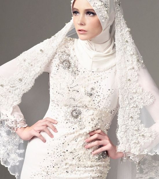 صور فساتين زفاف للمحجبات | موديلات فساتين فرح مع حجاب