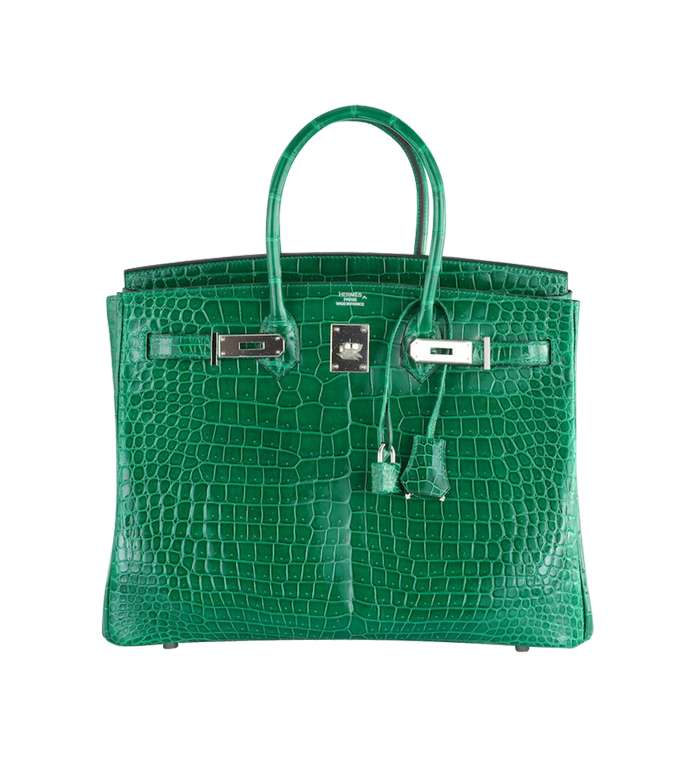 إليك هذه الحقيبة النادرة من Hermes باسم Shiny Vert Emerald Alligator