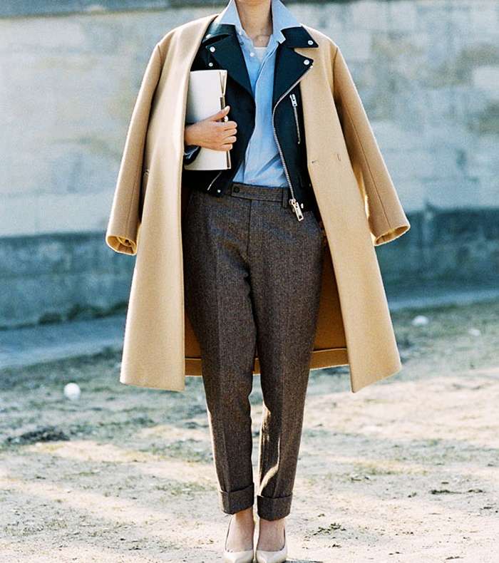 من القطع الاساسية في شتاء 2015، المعطف بلون البيج