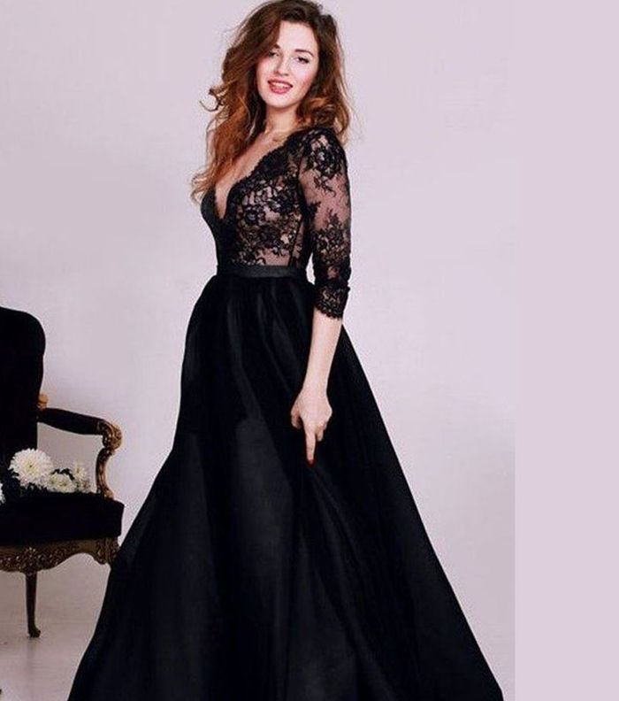 صور احدث فساتين دانتيل كم طويل انستقرام