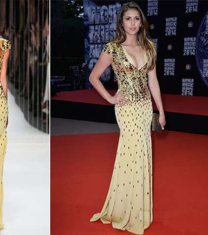 نينا دوبريف تختار فستاناً بلون البيج لحفل World Music Awards