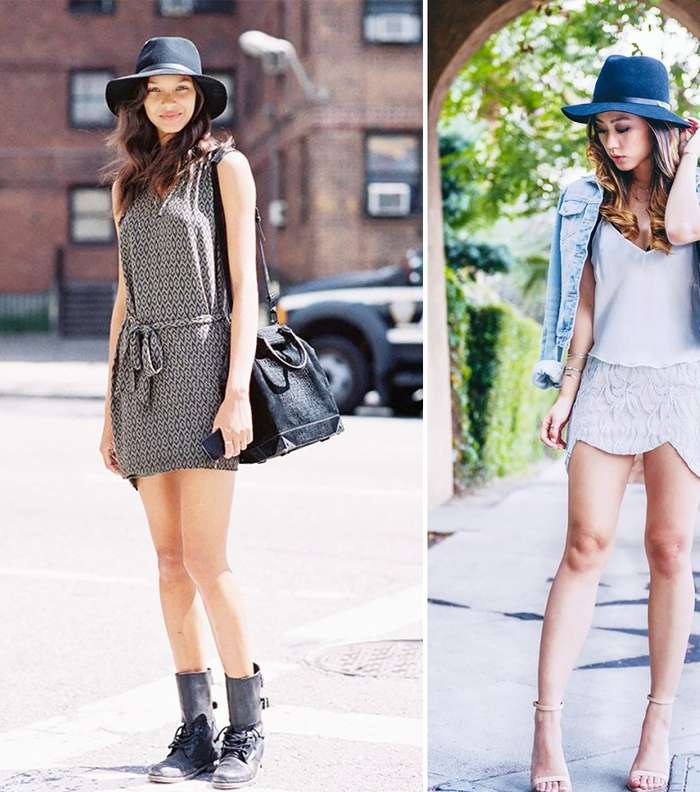 من صيحات الموضة التي تليق بالقبعة، الفستان مع أحذية الكاحل وتنورة الـ Envelop