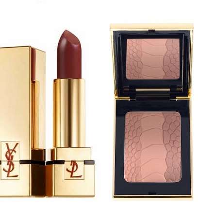 بلاش و أحمر الشفاه باللون الناشف من Yves Saint Laurent