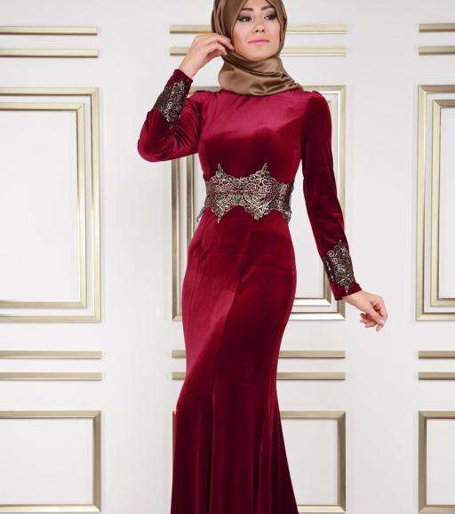 صور اجمل موديلات فساتين مخمل 2017