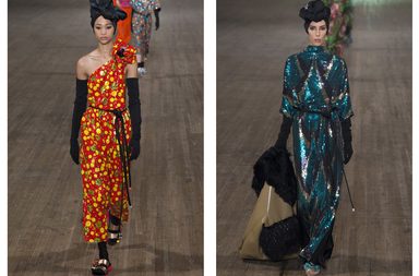 فساتين الترتر او الفساتين بالكتف الواحد من مارك جايكوبز لصيف 2018