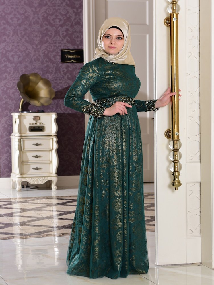صور اخر موضة فساتين سهرة للمحجبات