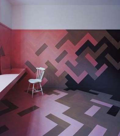 لوّني باركيه الغرف باللون الزهري والأسود