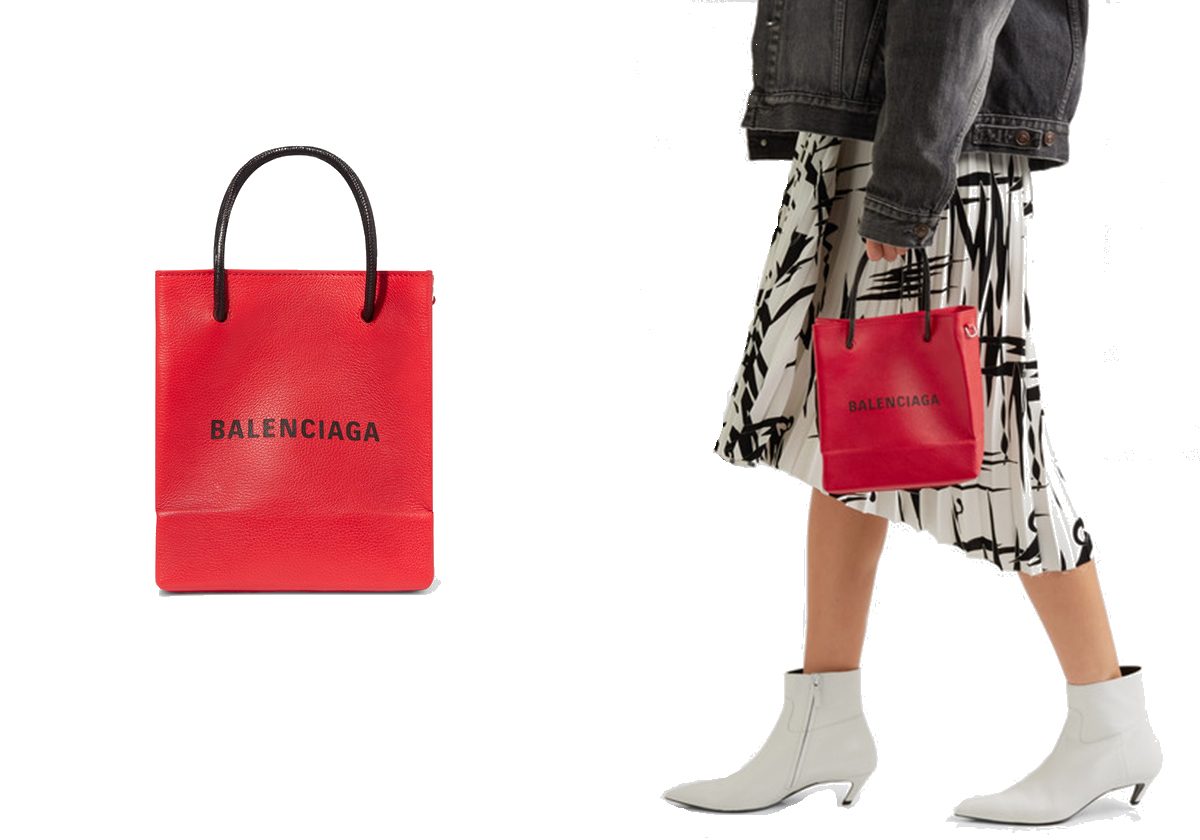 حقيبة XXS printed textured-leather tote من Balenciaga.