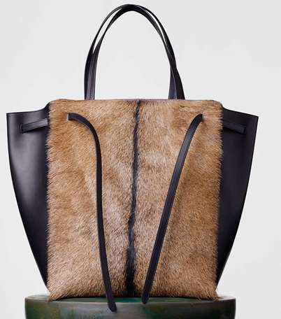 حقيبة CABAS PHANTOM GOAT FUR TOTE من سيلين من مجموعة شتاء 2015