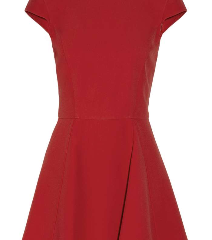 فستان احمر مخمل من Miu Miu 