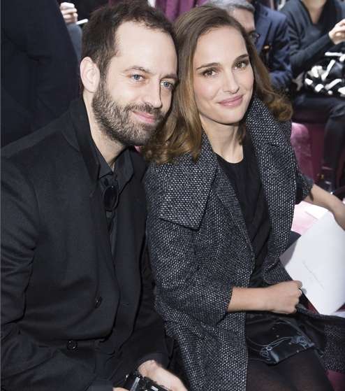 من عرض ازياء ديور الراقية لصيف 2015، اليك Benjamin Millepied ونتالي بورتمان في الصفوف الامامية